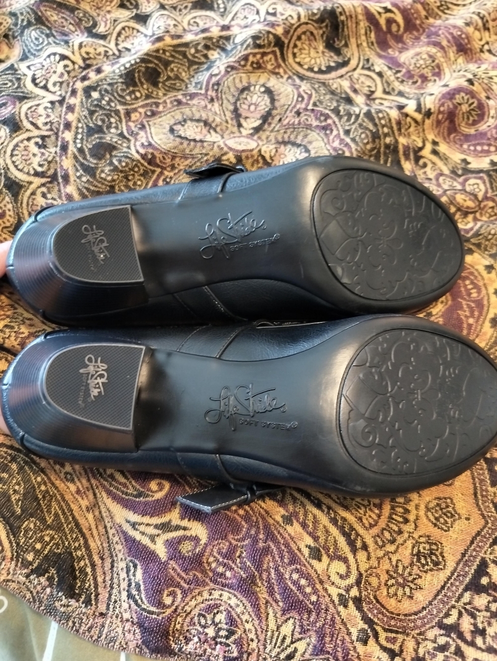Life Stride Women's 11 Rozz Black Mary Jane Comfort Heels - Picture 6 of 9